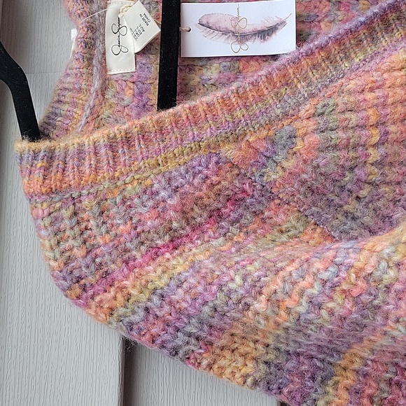 JESSICA SIMPSON PARTIAL WOOL CROPPED SWEATER SIZE LARGE NWT - Picture 2 of 14